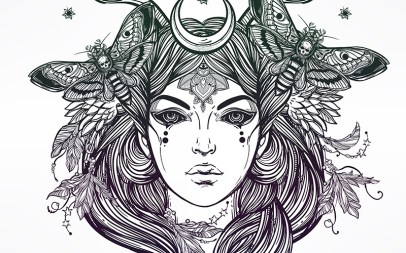 Female Banshee portriat illustration.